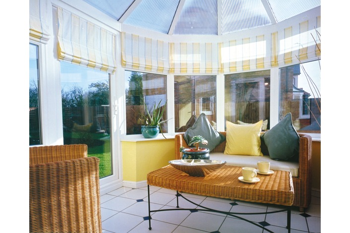 Internal view of a white victorian conservatory