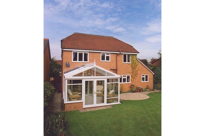 White Gable End conservatory with mullion gable frame