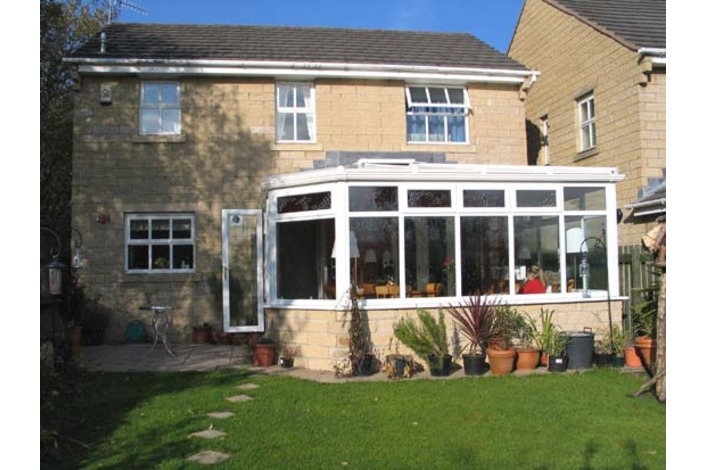 White hipped Lean to conservatory
